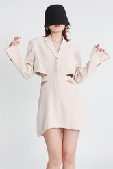 Cutout Blazer Dress in Solid Color